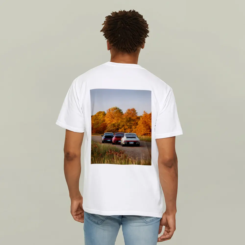 Porsche 911 Classic Cars Autumn Forest Road – T-Shirts