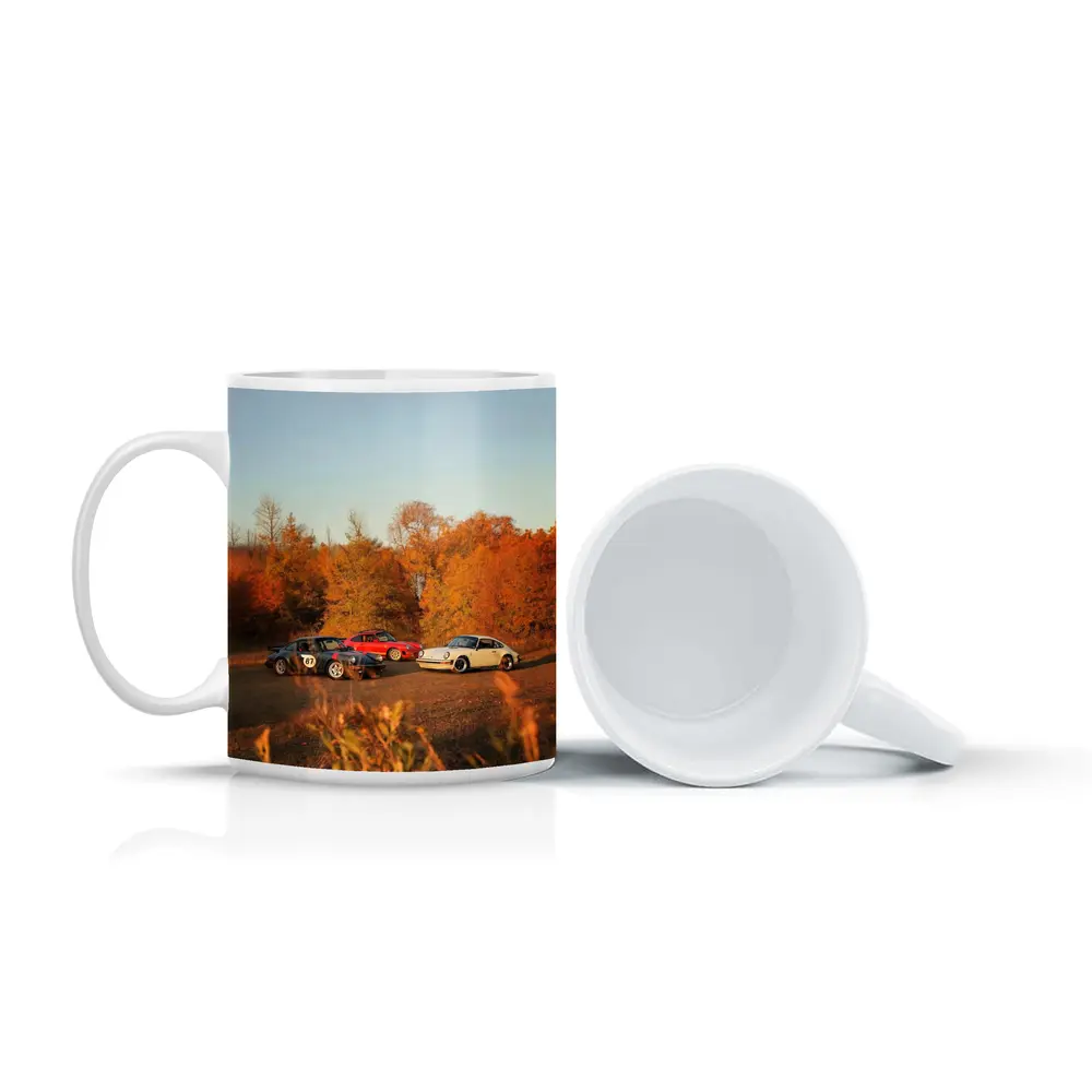 Three Classic Porsche 911 Cars Autumn Setting – Mugs