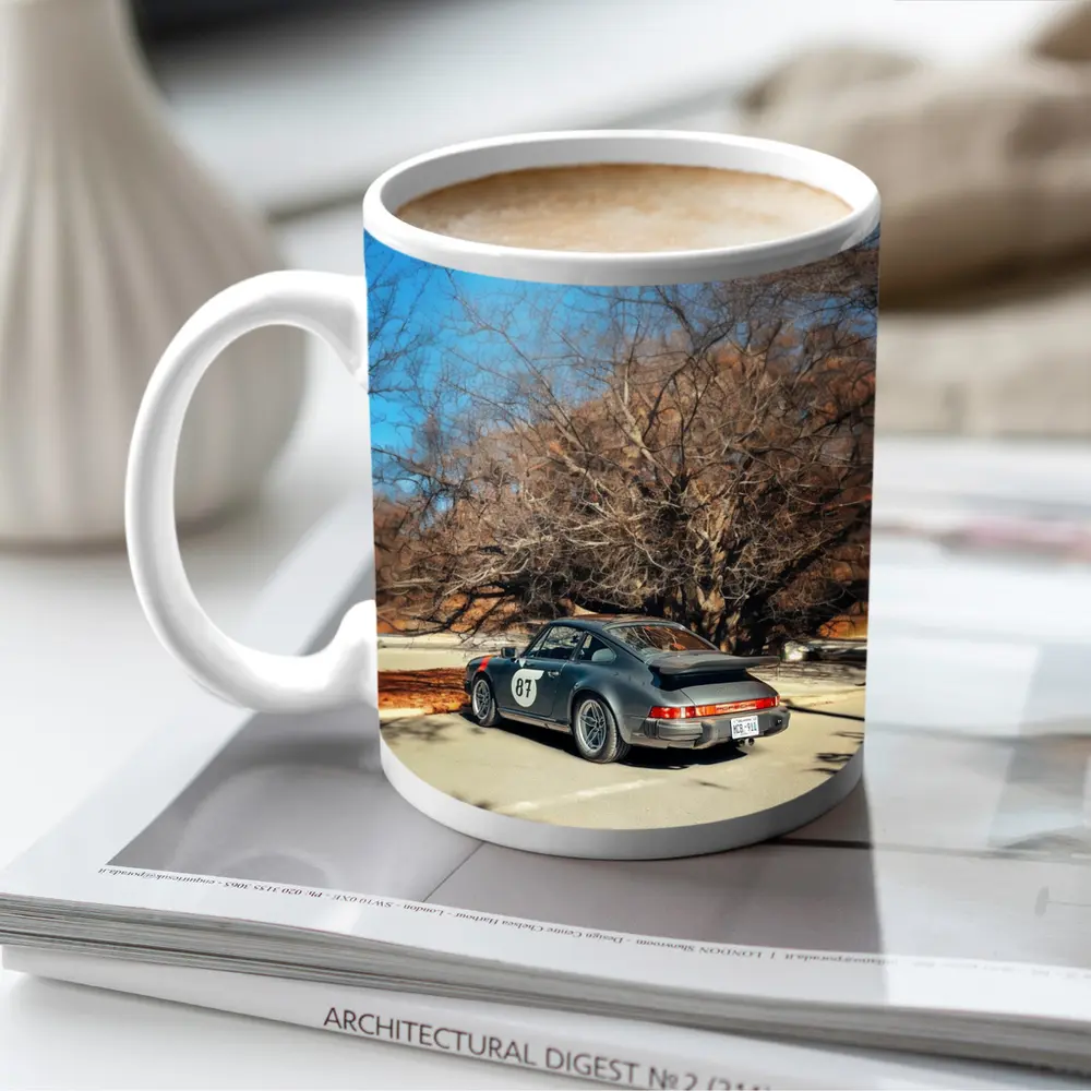 Porsche 911 Race Car Bare Winter Trees – Mugs
