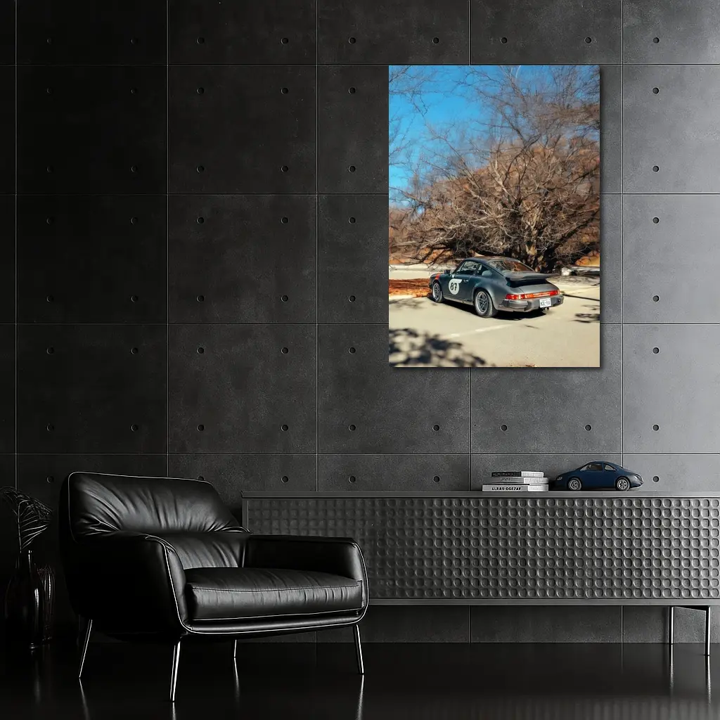 Porsche 911 Race Car Bare Winter Trees – Wall Art