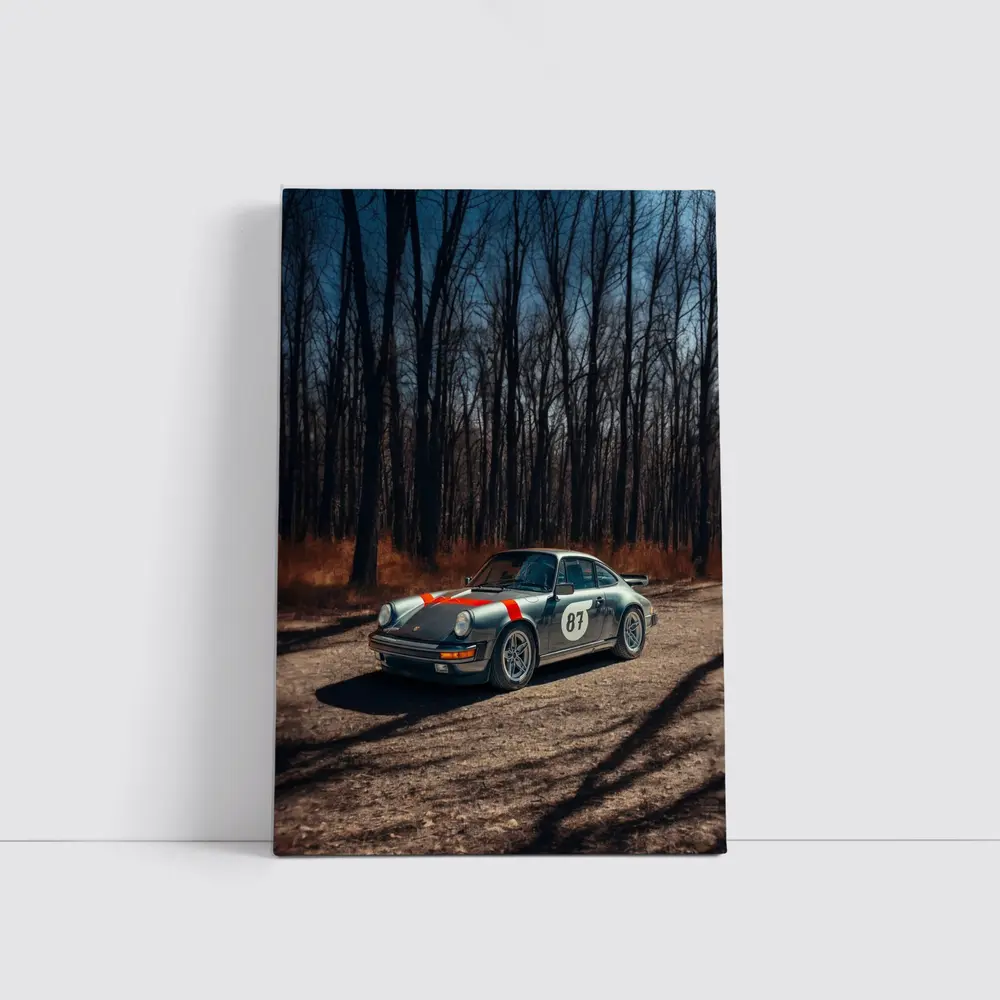 Porsche 911 Rally Car Bare Winter Forest – Wall Art