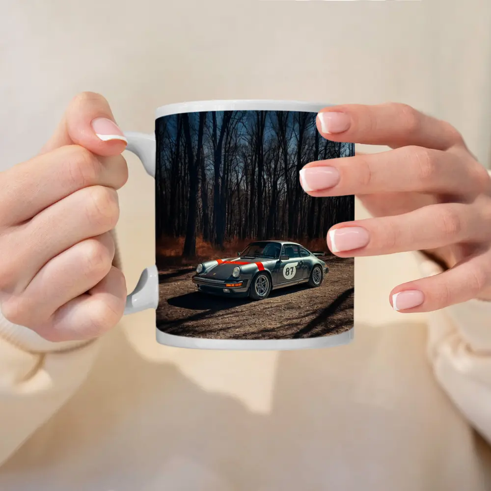 Porsche 911 Rally Car Bare Winter Forest – Mugs