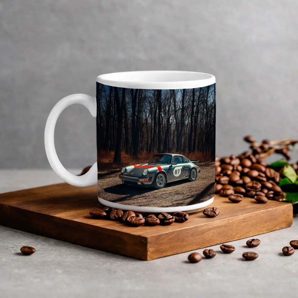 Porsche 911 Rally Car Bare Winter Forest – Mugs