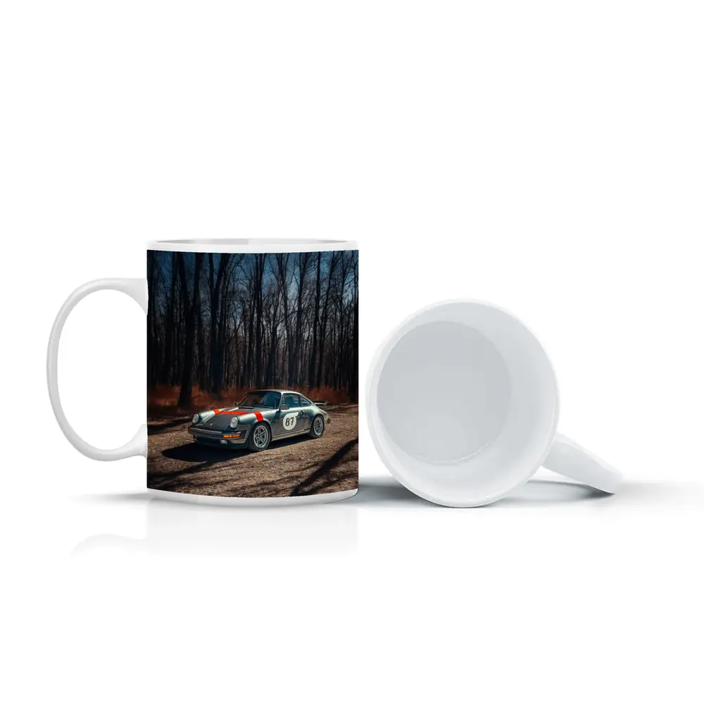 Porsche 911 Rally Car Bare Winter Forest – Mugs