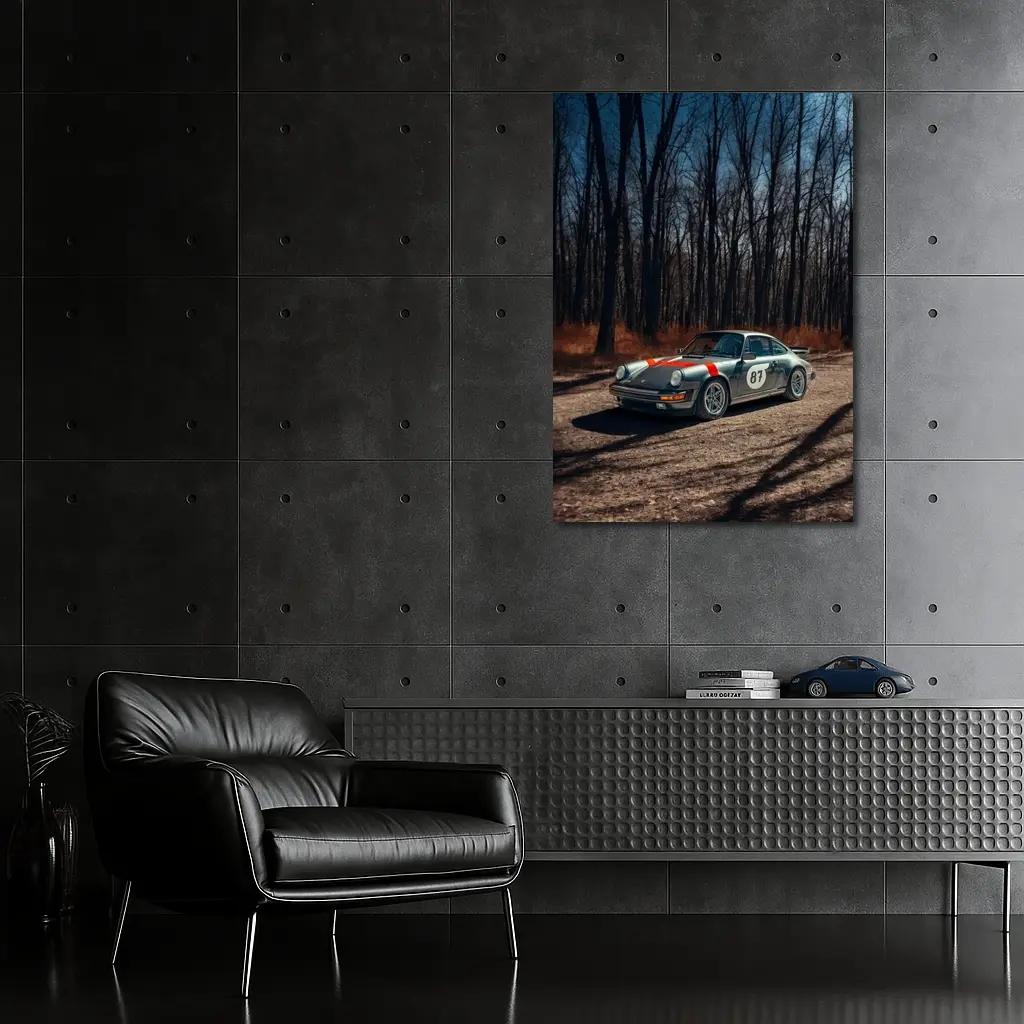 Porsche 911 Rally Car Bare Winter Forest – Wall Art