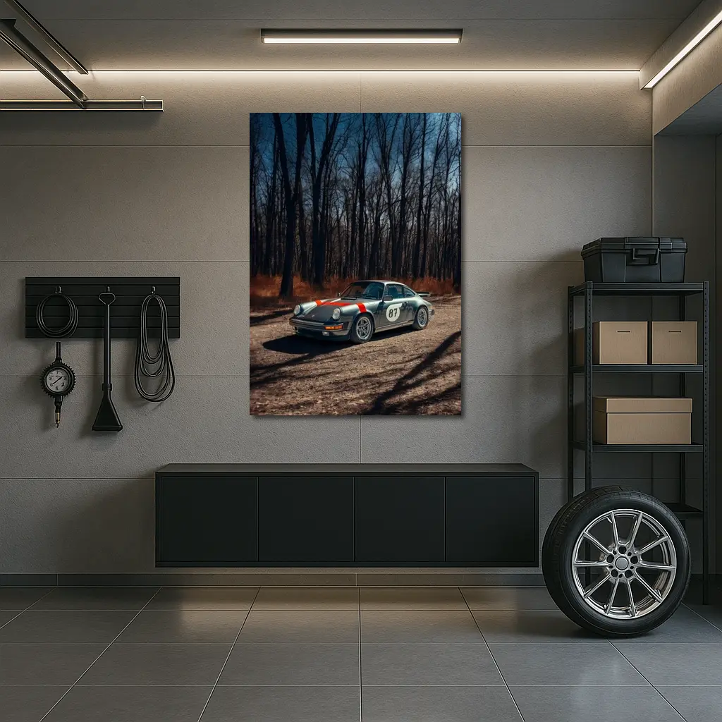 Porsche 911 Rally Car Bare Winter Forest – Wall Art