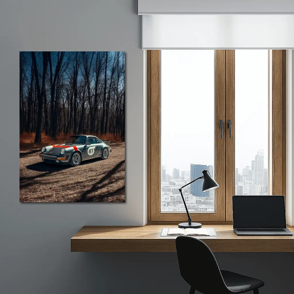 Porsche 911 Rally Car Bare Winter Forest – Wall Art