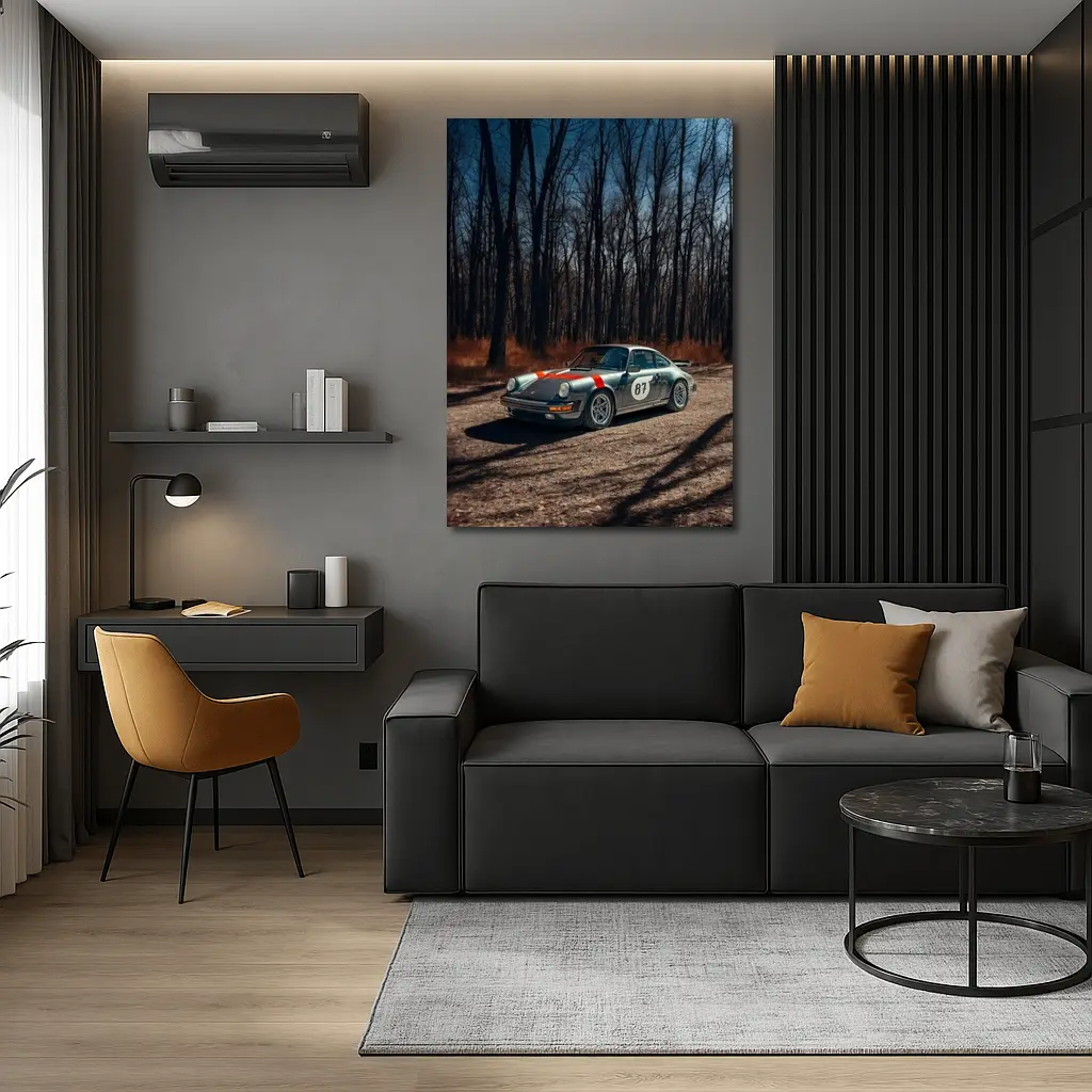 Porsche 911 Rally Car Bare Winter Forest – Wall Art