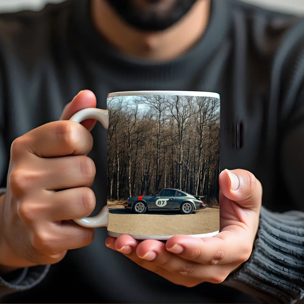 Porsche 911 Race Car Bare Winter Forest – Mugs
