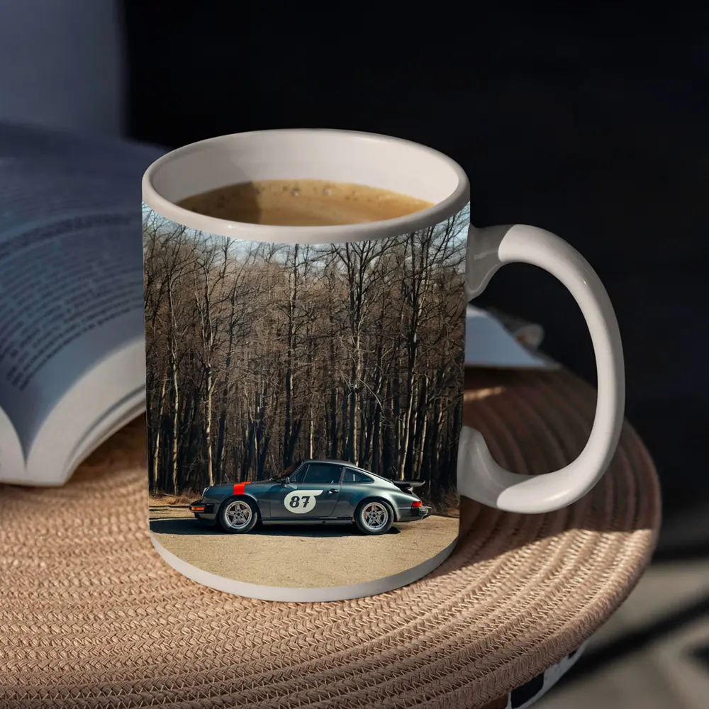 Porsche 911 Race Car Bare Winter Forest – Mugs