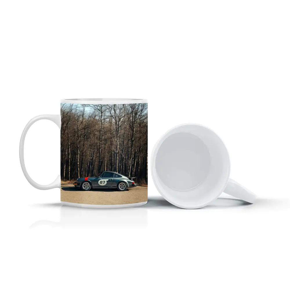 Porsche 911 Race Car Bare Winter Forest – Mugs