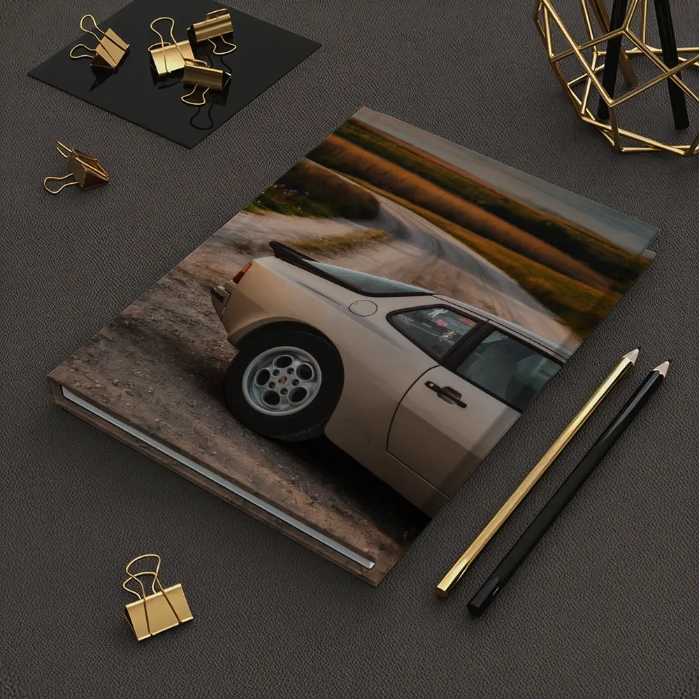 Porsche 924 on Rural Dirt Road – Notebooks