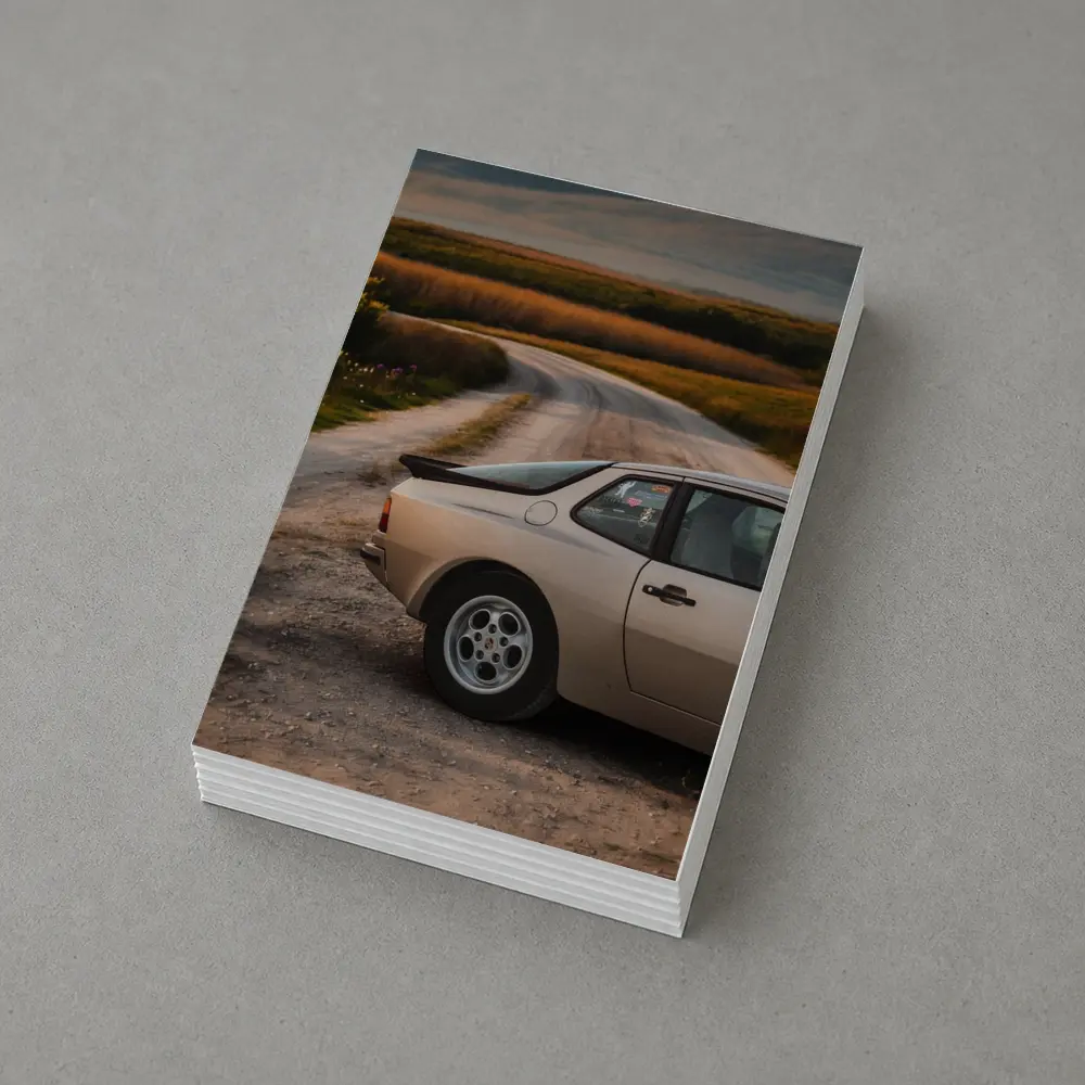 Porsche 924 on Rural Dirt Road – Postcards