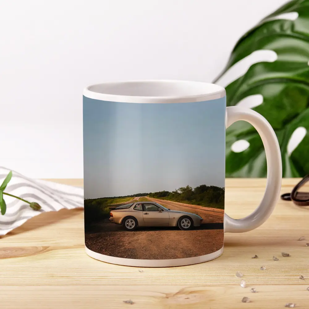 Porsche 944 Silver Coupe Country Road – Mugs