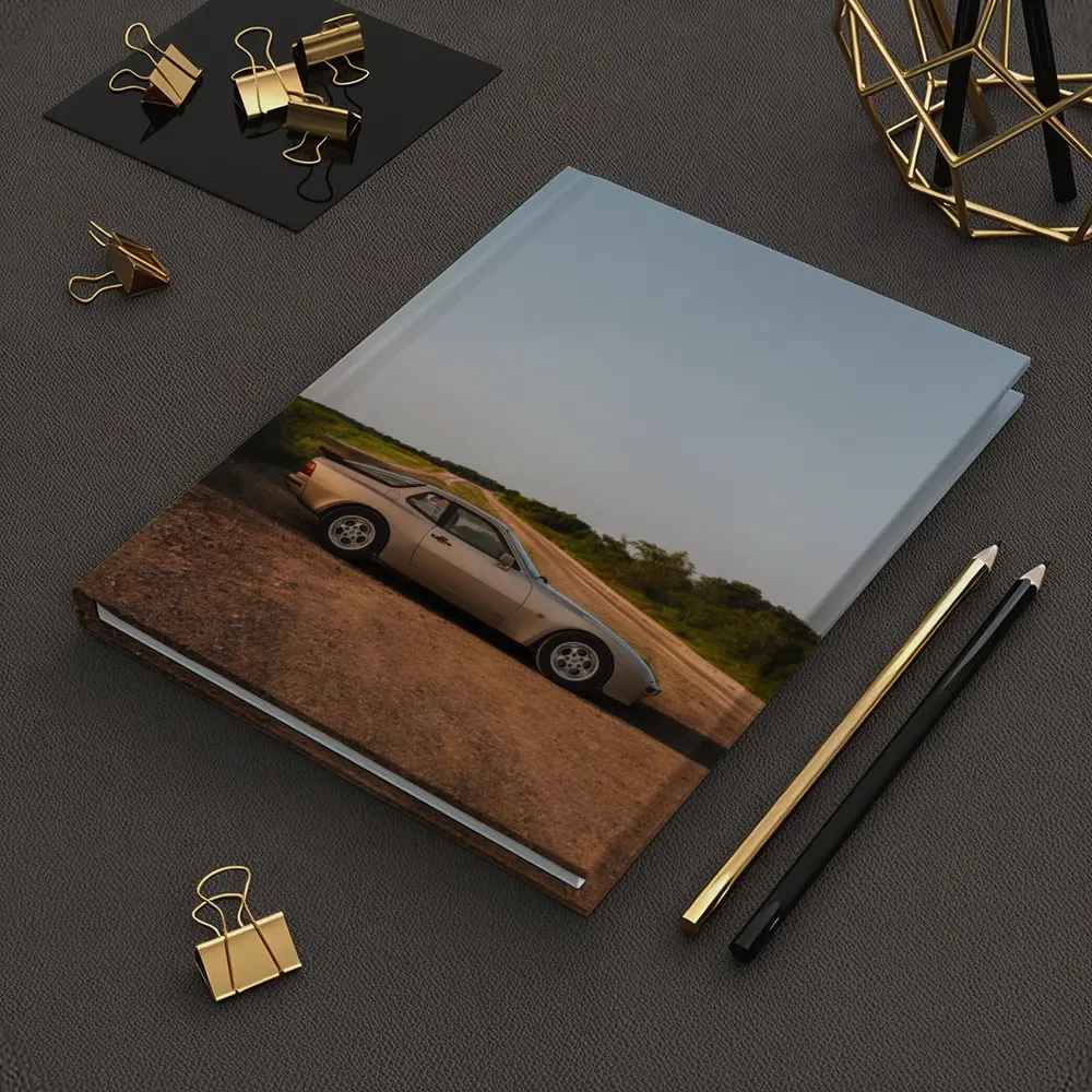 Porsche 944 Silver Coupe Country Road – Notebooks