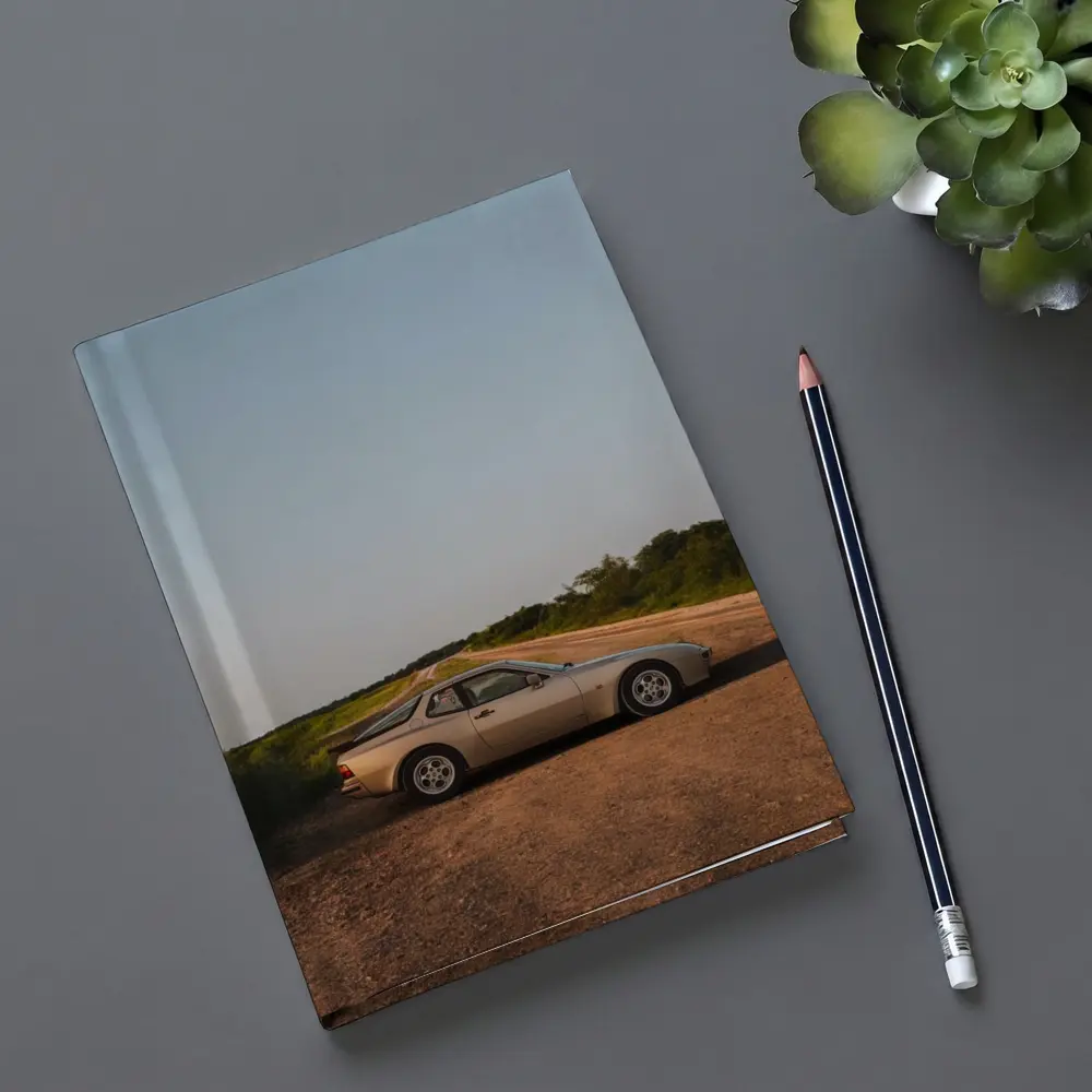 Porsche 944 Silver Coupe Country Road – Notebooks