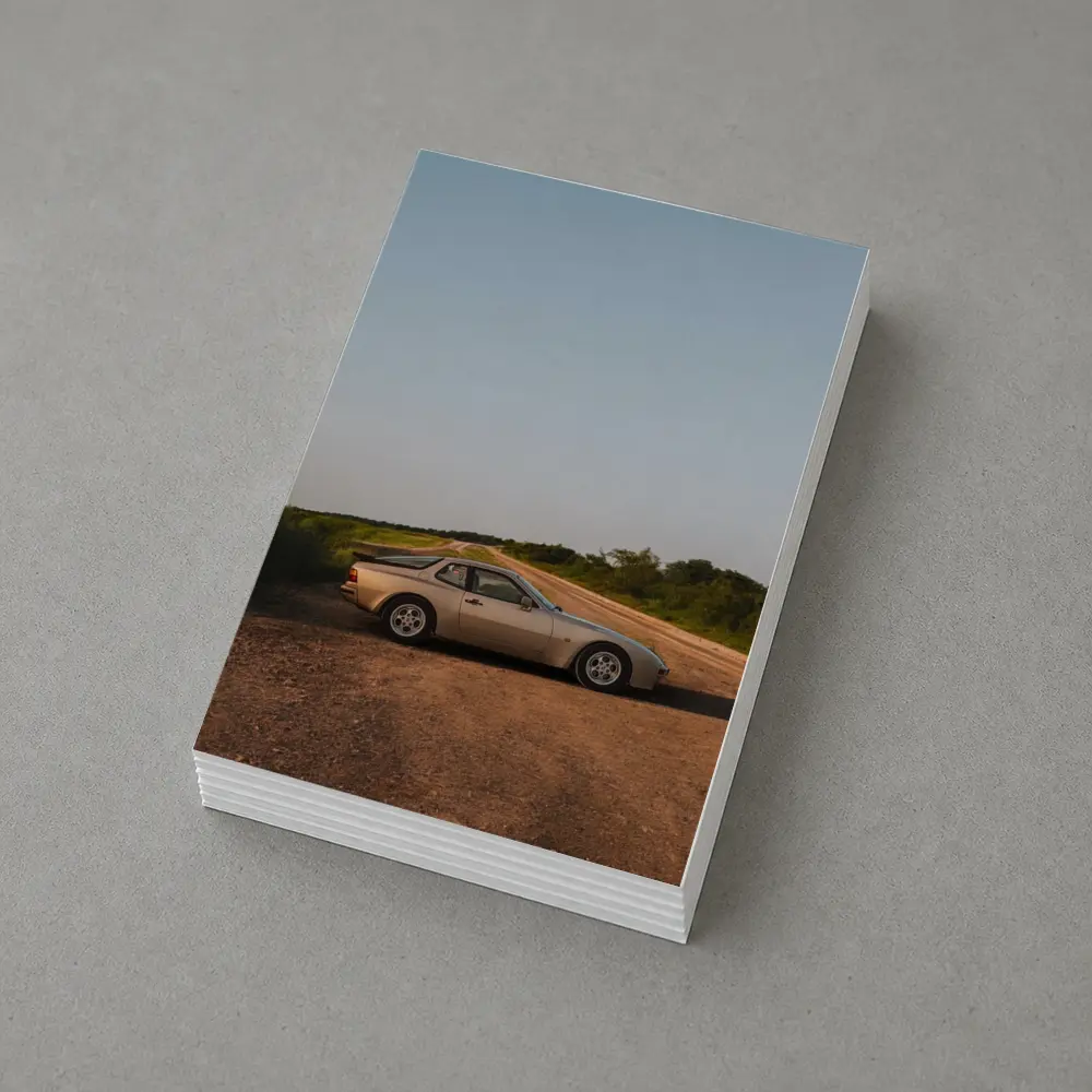 Porsche 944 Silver Coupe Country Road – Postcards
