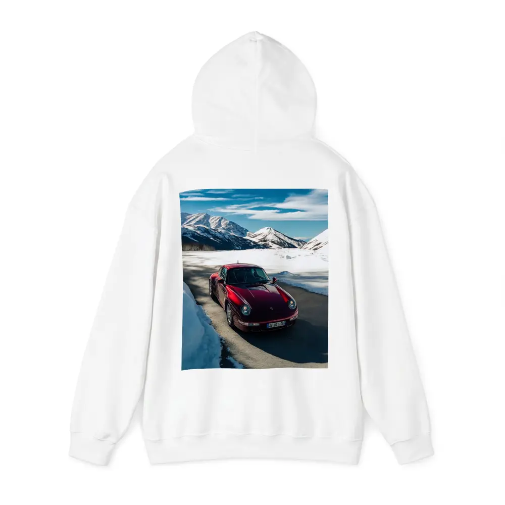 Porsche 911 Red Snow Mountain Road – Hoodies