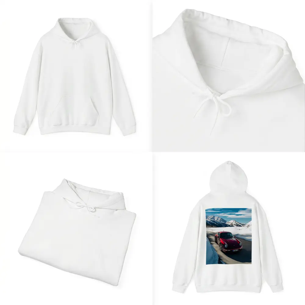 Porsche 911 Red Snow Mountain Road – Hoodies