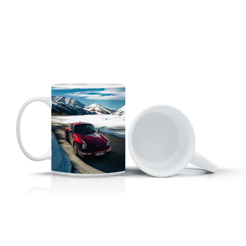 Porsche 911 Red Snow Mountain Road – Mugs