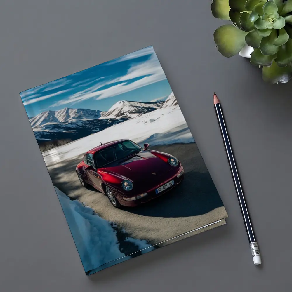 Porsche 911 Red Snow Mountain Road – Notebooks