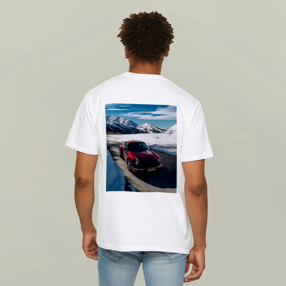 Porsche 911 Red Snow Mountain Road – T-Shirts