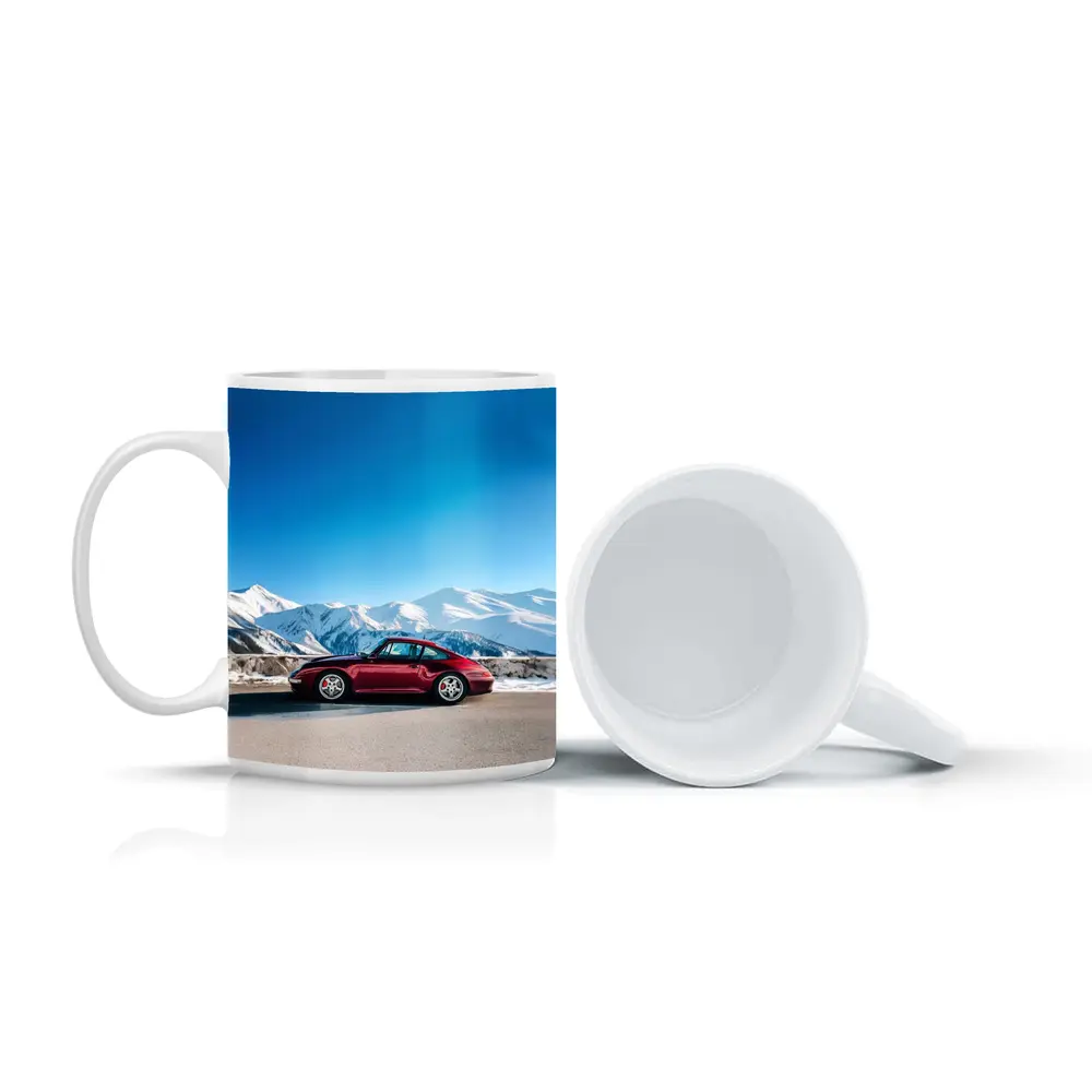 Porsche 911 Red Classic Winter Mountains – Mugs