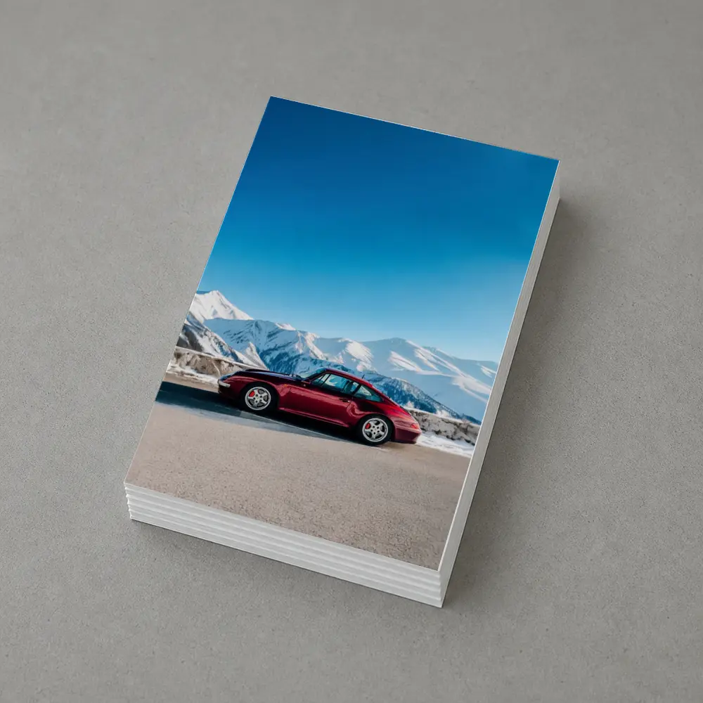 Porsche 911 Red Classic Winter Mountains – Postcards