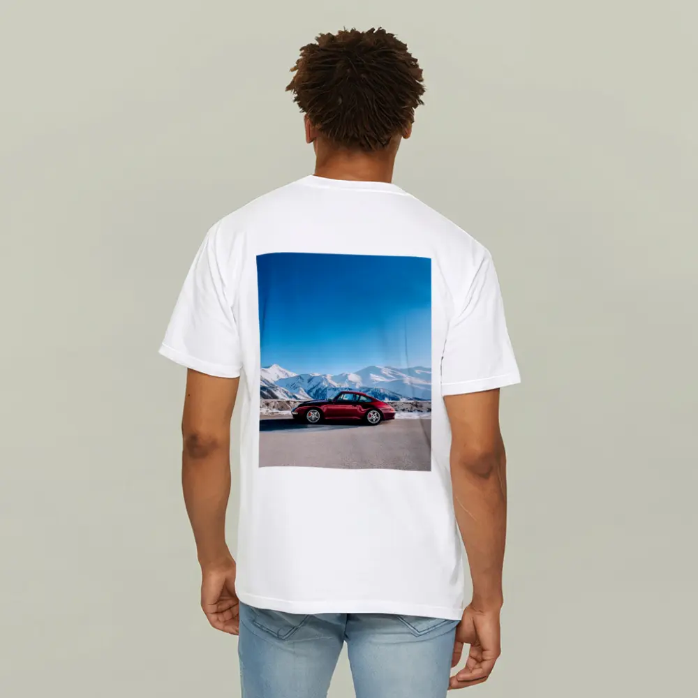 Porsche 911 Red Classic Winter Mountains – T-Shirts