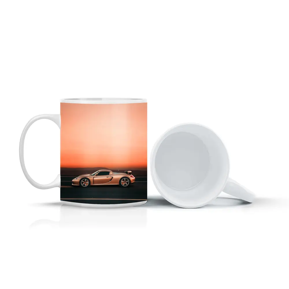 Porsche Carrera GT Pink Sunset Road – Mugs
