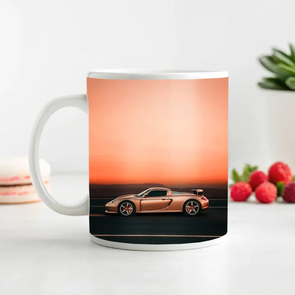 Porsche Carrera GT Pink Sunset Road – Mugs
