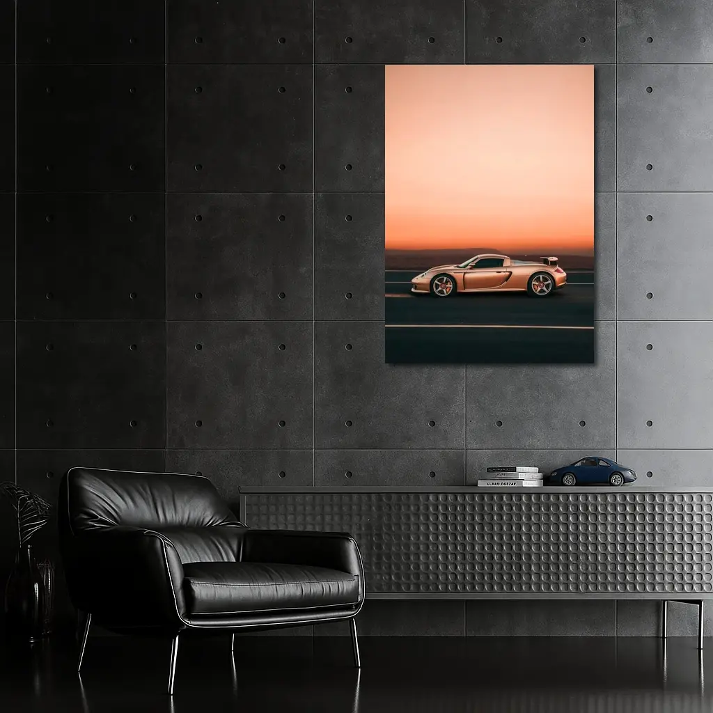 Porsche Carrera GT Pink Sunset Road – Wall Art