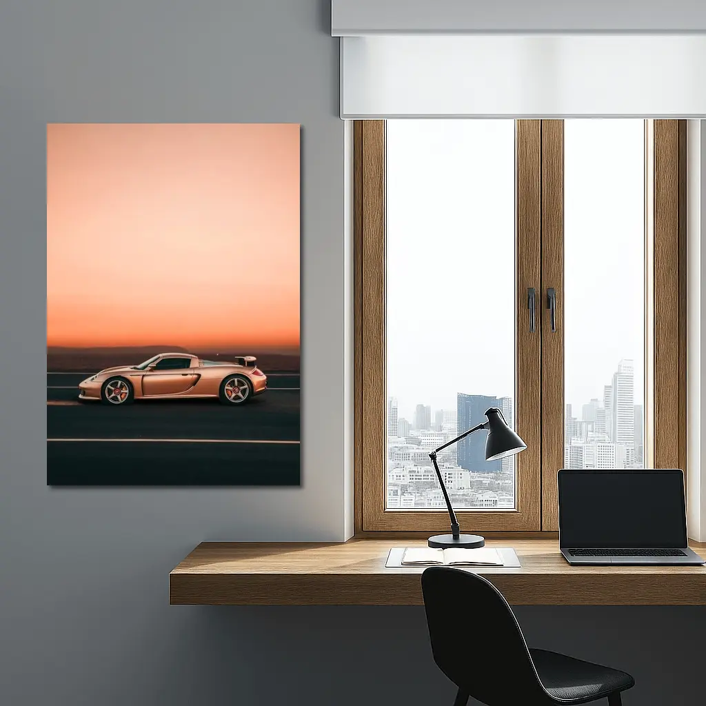 Porsche Carrera GT Pink Sunset Road – Wall Art