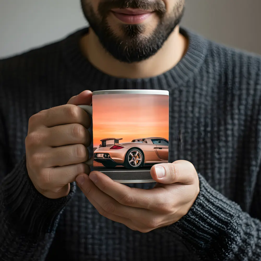 Porsche Carrera GT Sunset Road Side View – Mugs