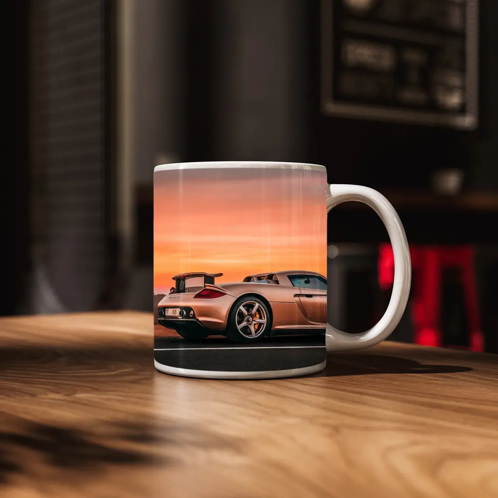 Porsche Carrera GT Sunset Road Side View – Mugs