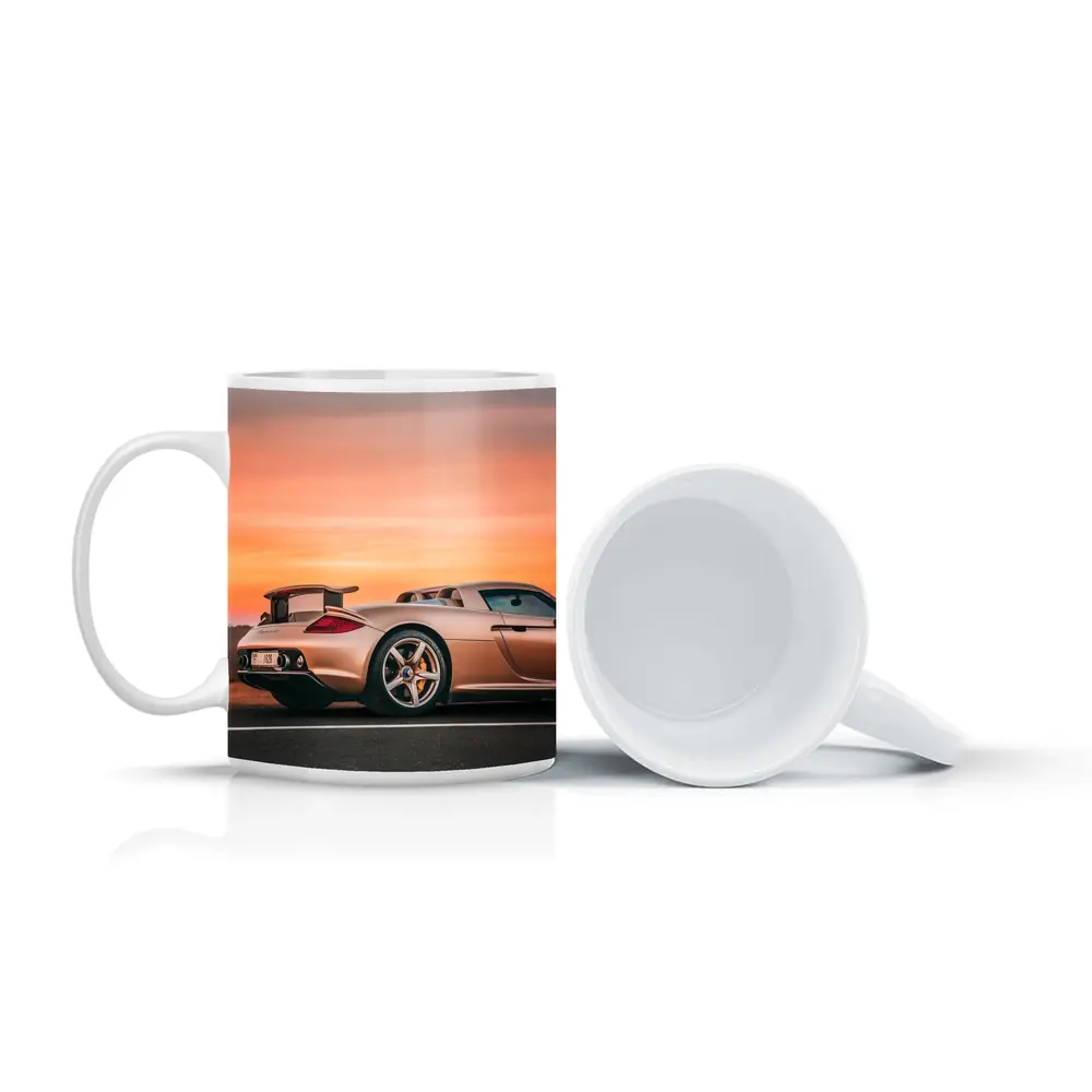 Porsche Carrera GT Sunset Road Side View – Mugs