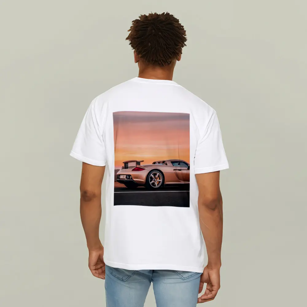 Porsche Carrera GT Sunset Road Side View – T-Shirts