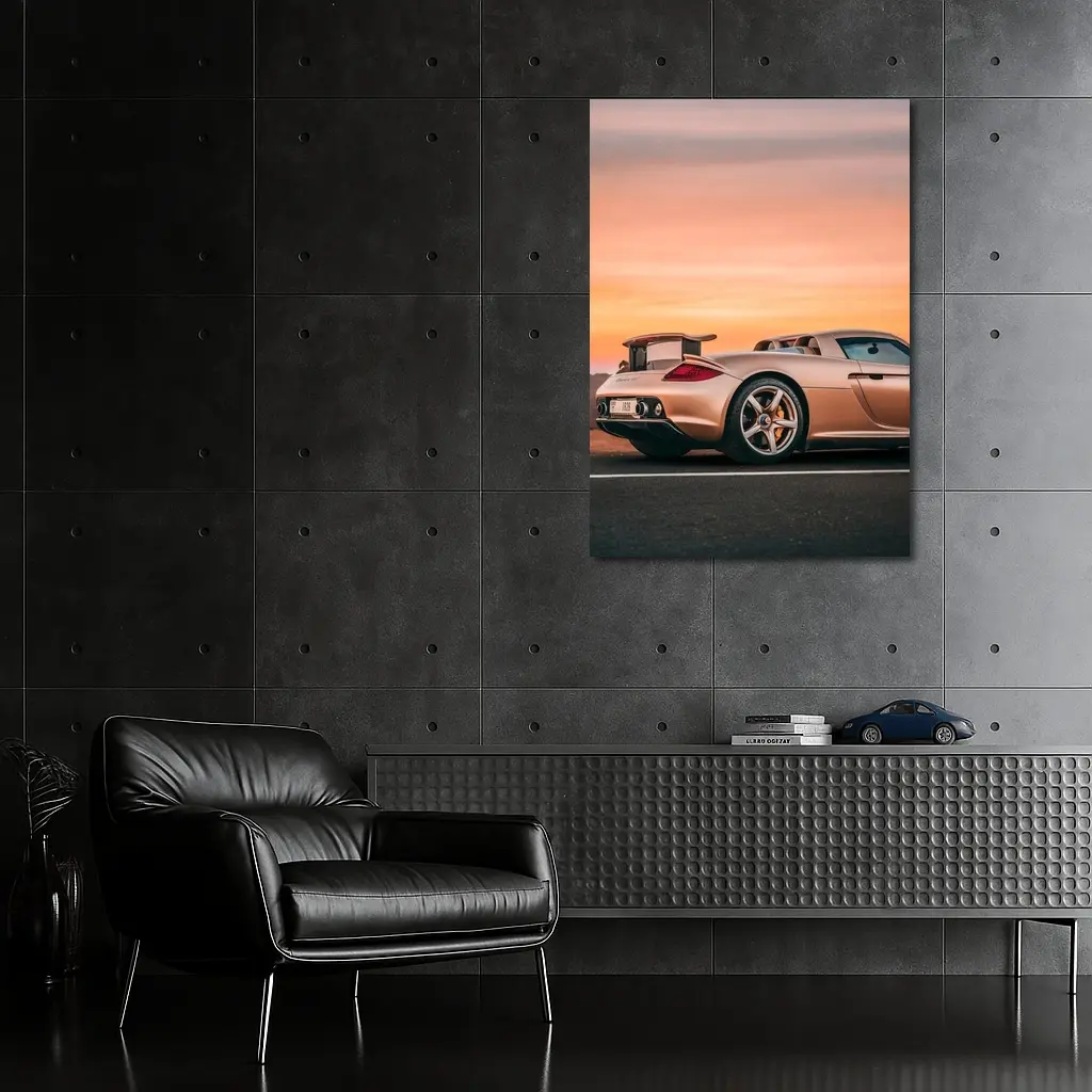 Porsche Carrera GT Sunset Road Side View – Wall Art