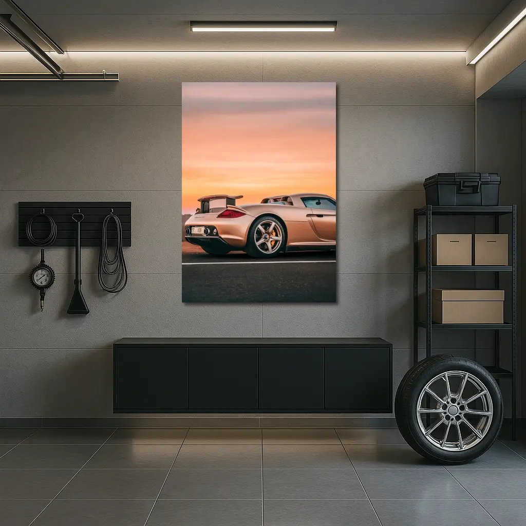 Porsche Carrera GT Sunset Road Side View – Wall Art