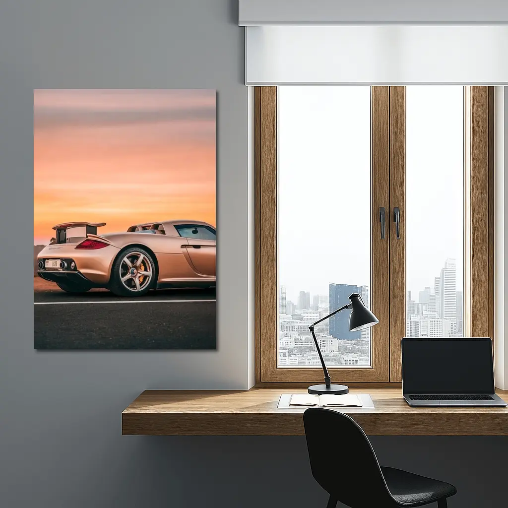 Porsche Carrera GT Sunset Road Side View – Wall Art