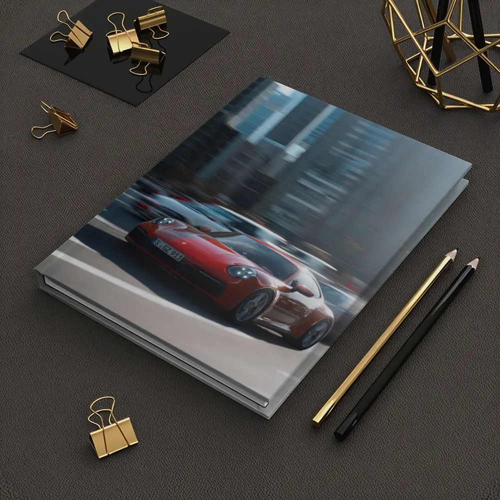 Red Porsche 911 Racing Through City Streets – Notebooks