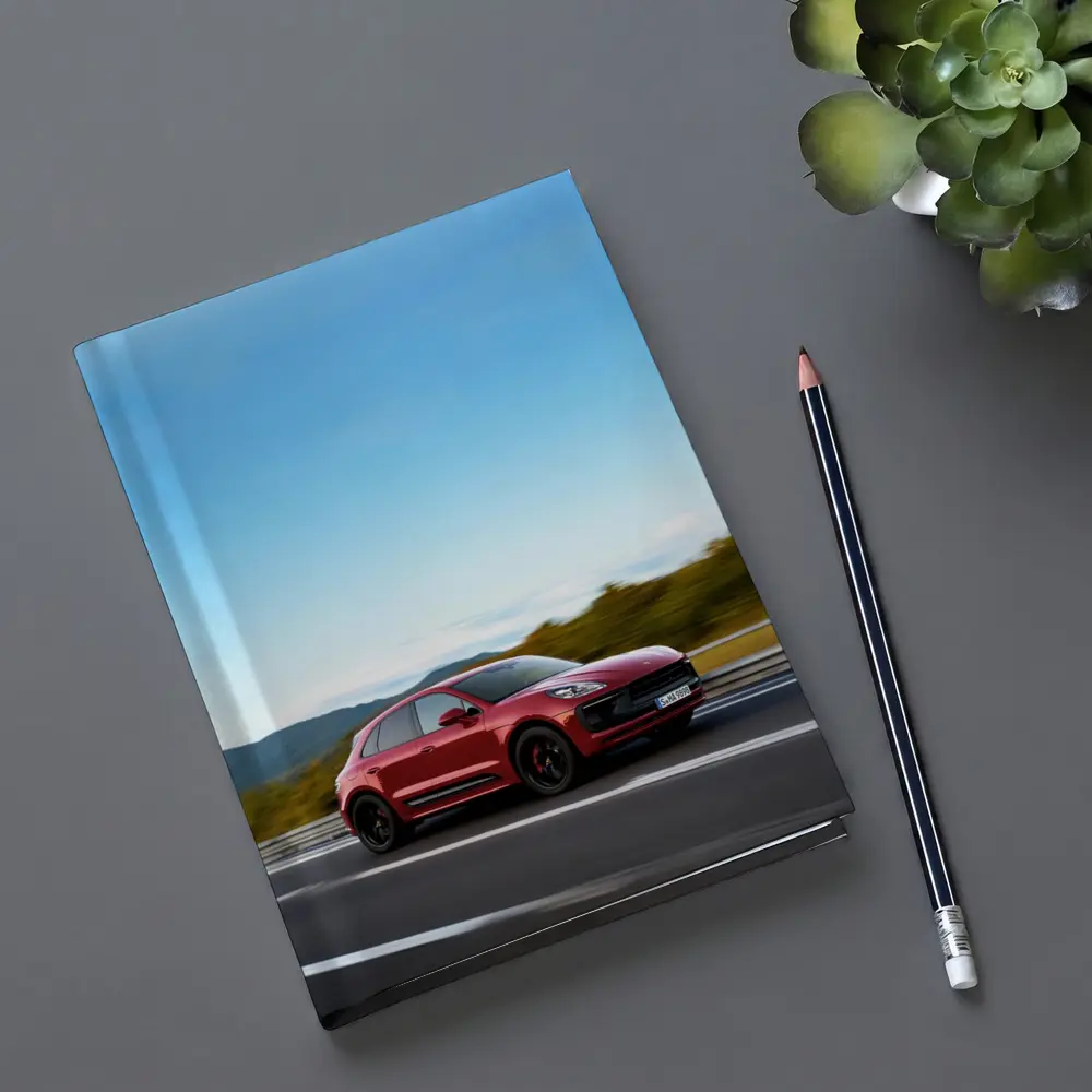 Red Porsche Macan GTS On Open Highway – Notebooks