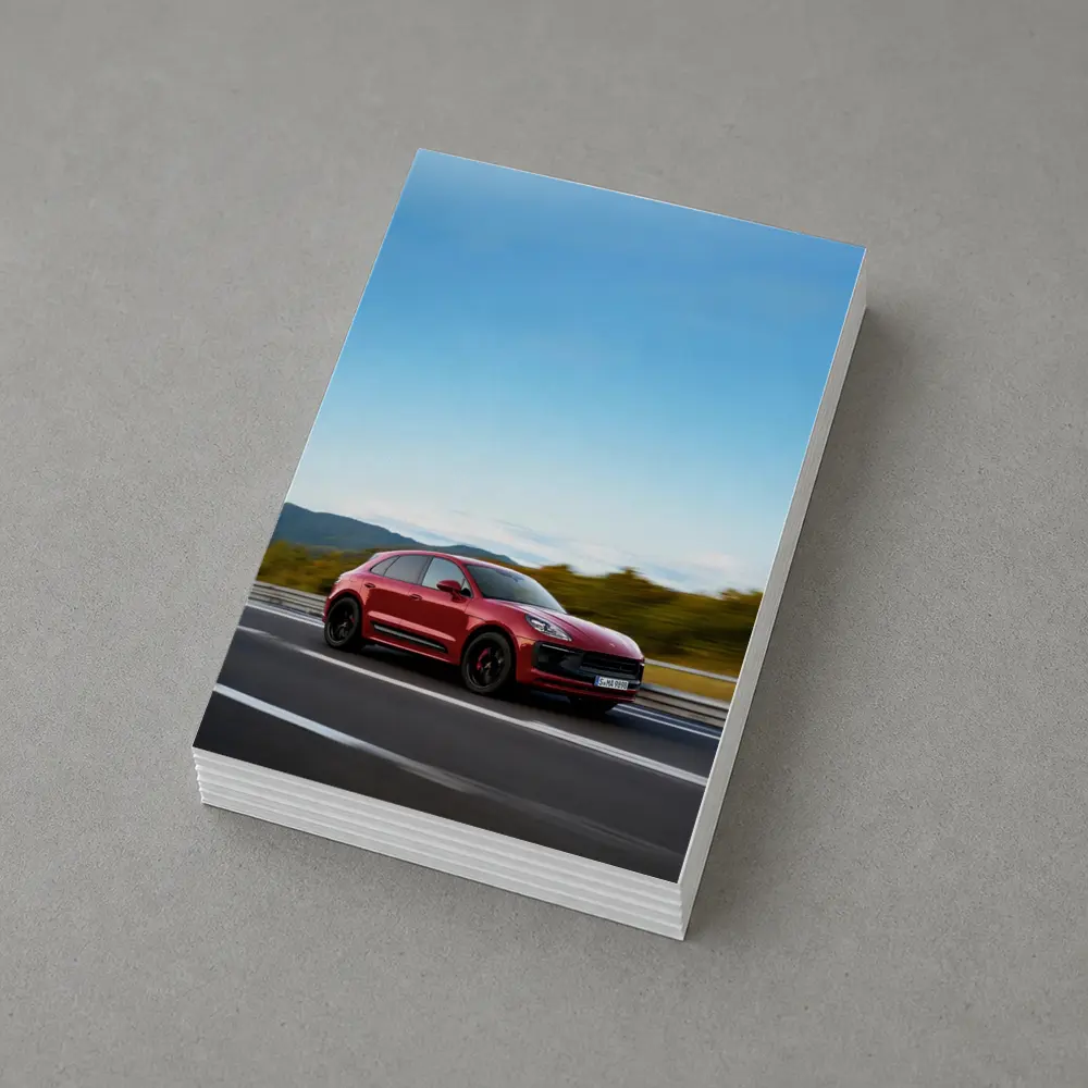 Red Porsche Macan GTS On Open Highway – Postcards