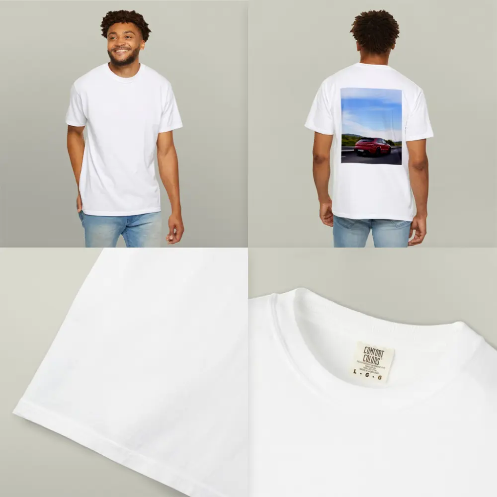 Red Porsche Cayenne Speeding On Open Road – T-Shirts