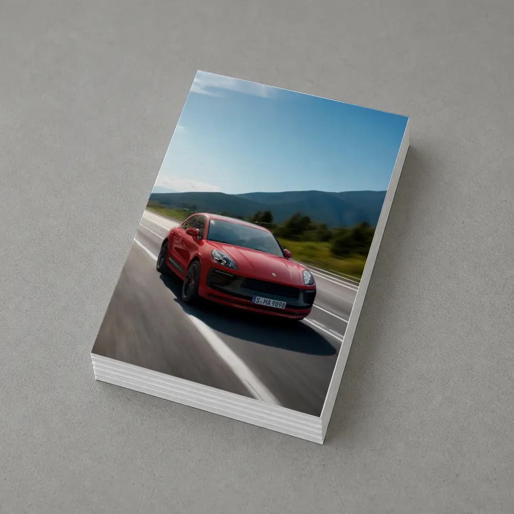 Red Porsche Macan GTS on Mountain Road – Postcards