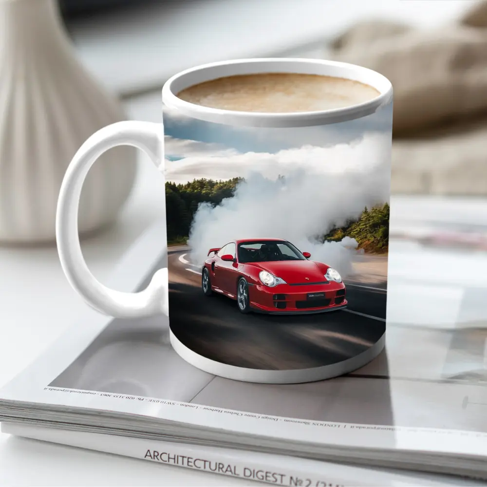 Red Porsche 911 GT2 Smoking Road – Mugs