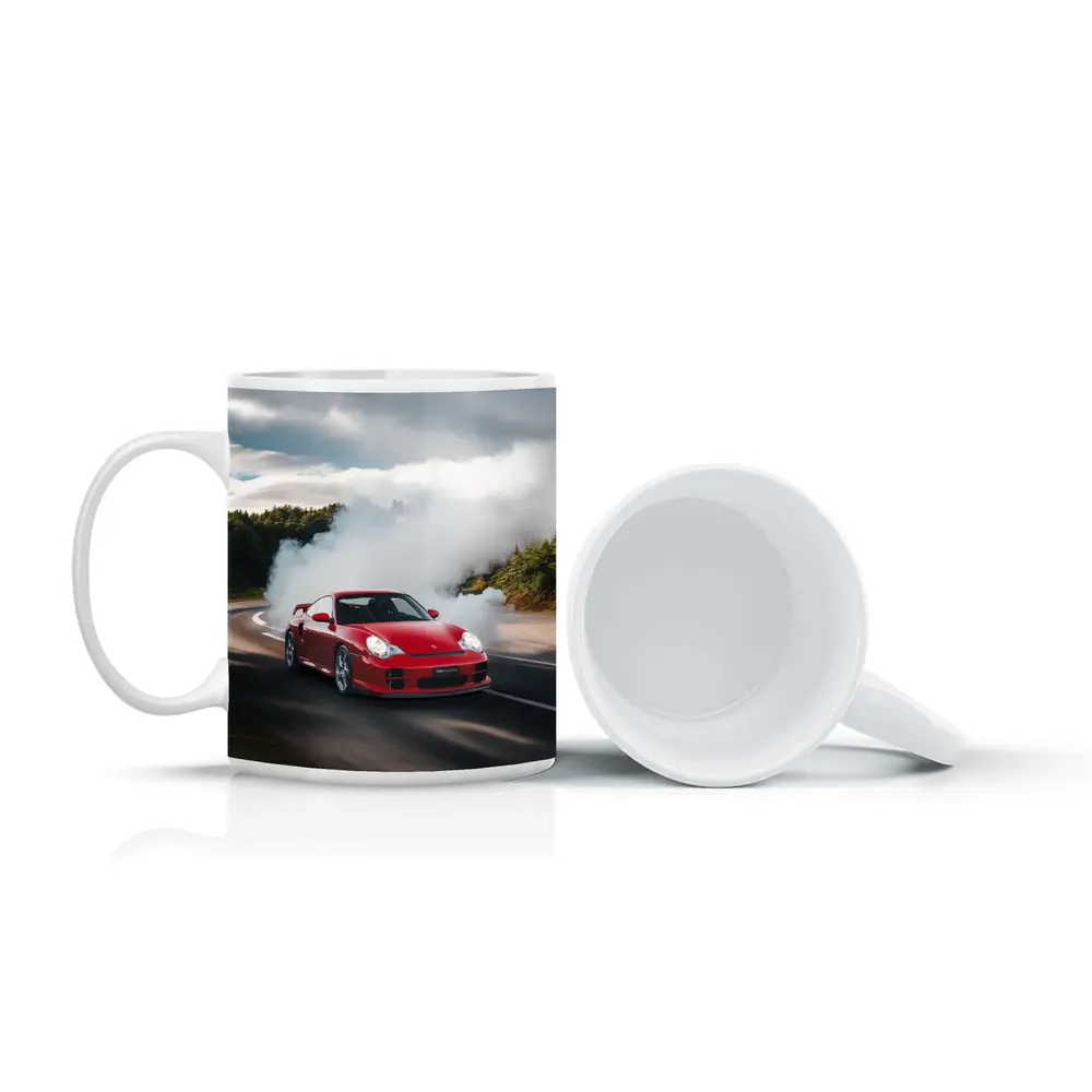 Red Porsche 911 GT2 Smoking Road – Mugs
