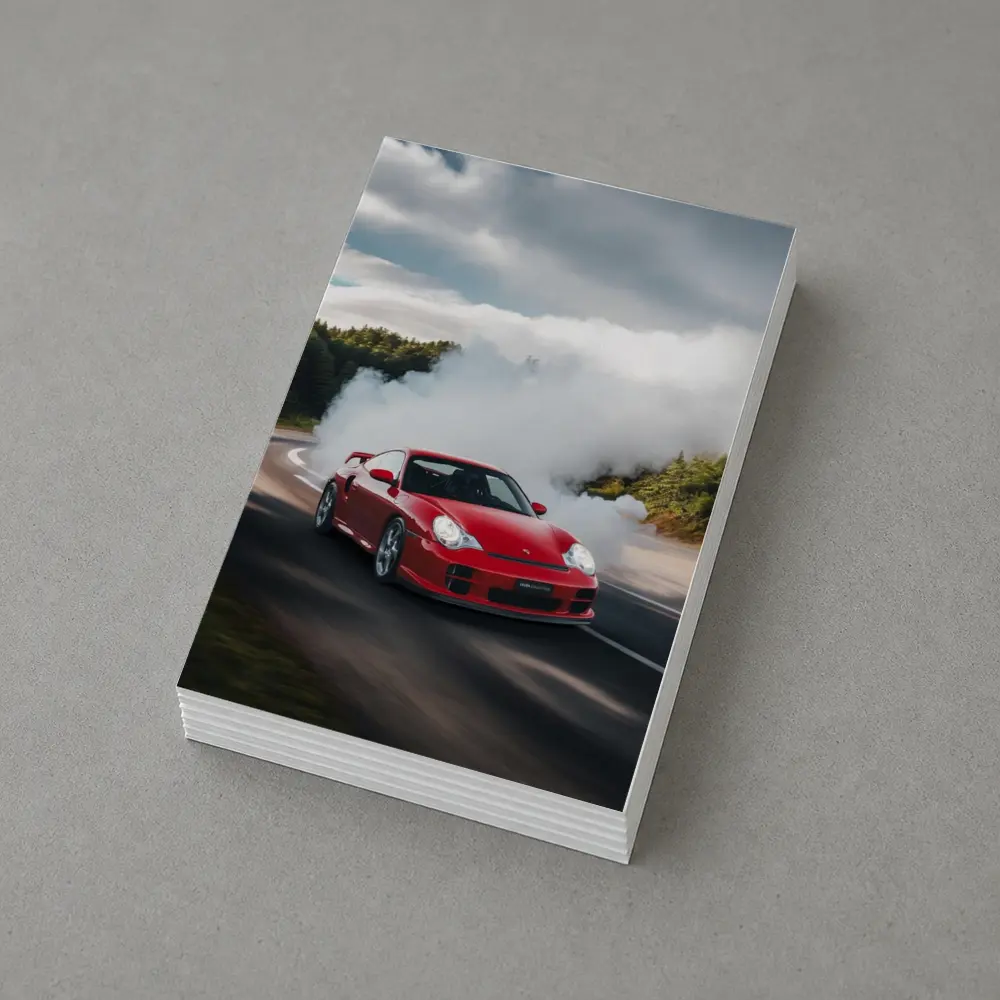 Red Porsche 911 GT2 Smoking Road – Postcards
