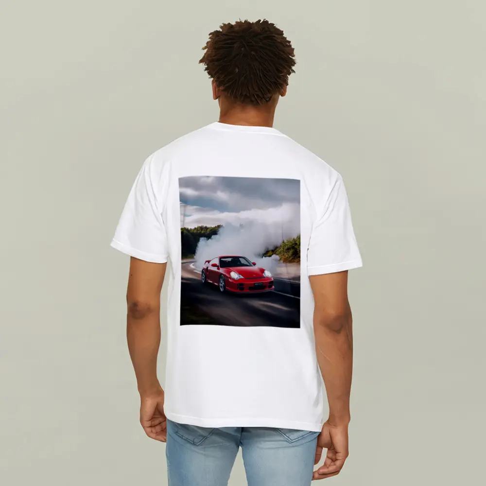 Red Porsche 911 GT2 Smoking Road – T-Shirts