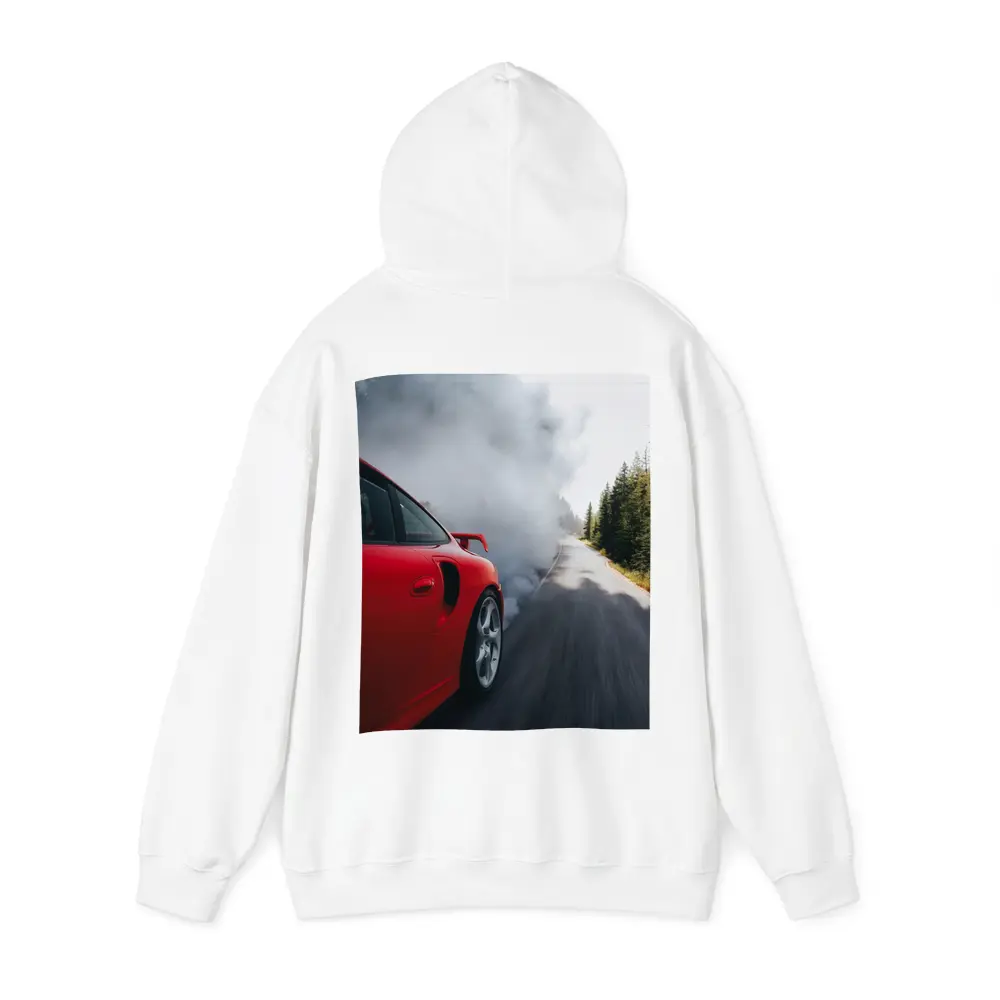 Red Porsche 911 Burnout Forest Road – Hoodies